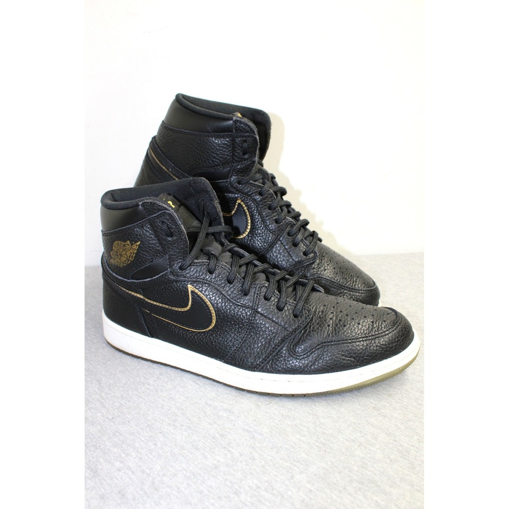 Nike Jordan 1 Retro High OG Mens 13 Black City of Flight 555088-031 Gold Leather